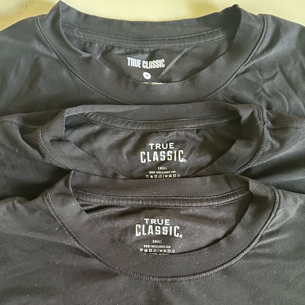 True Classic Staple Active Crew set of 3 in black - Picture 2 of 4